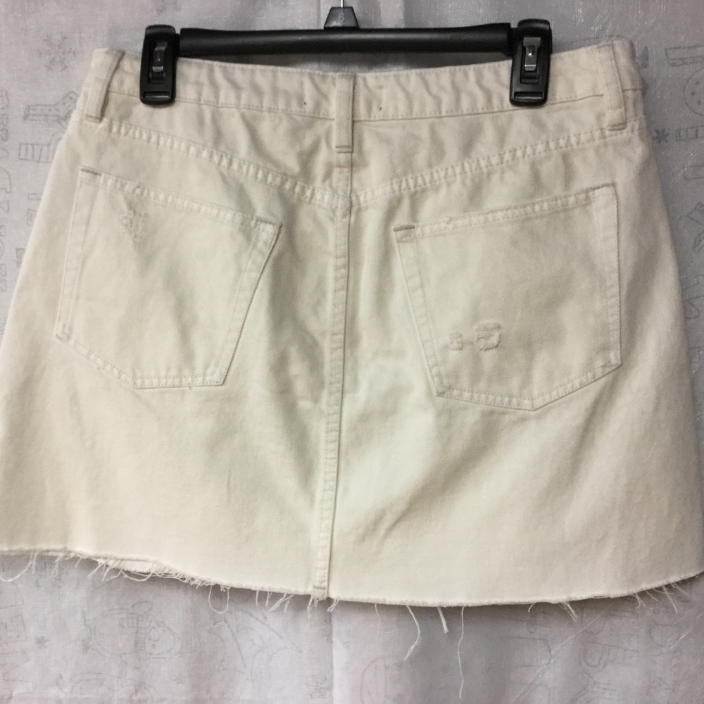 Free People Denim Skirt White 31 Mini Cotton - Picture 14 of 15